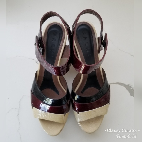 MARNI Itailian made leather platform sandals - Picture 8 of 10